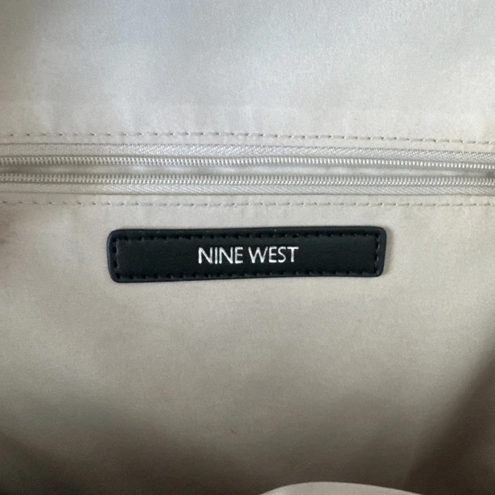 Nine West Color block Mini Backpack Beige, Black, & Cream
